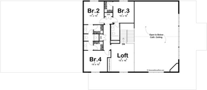 G7879-A Barndominium House Second Floor Plan, 4 Bedrooms, 3.5 Bathrooms | Clear Creek 30437 