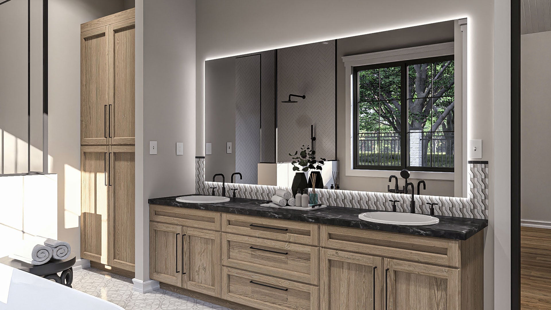 G7876-A Modern Farmhouse Master Bathroom, 4 Bedrooms, 4 Bathrooms ...