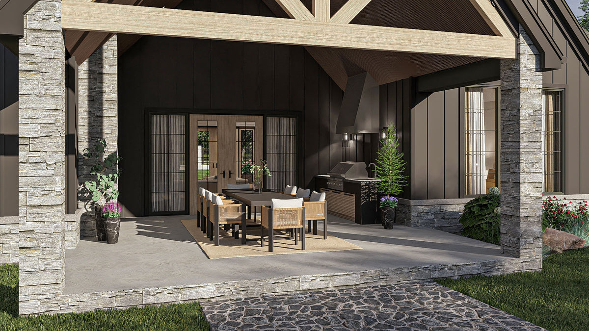 G7876-A Modern Farmhouse Rear Porch, 4 Bedrooms, 4 Bathrooms | Greencastle 30491