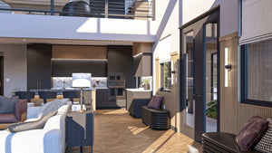 G7889-A Scandinavian Barndominium House Entry, 3 Bedrooms, 2.5 Bathrooms | Hazelwood 30589 