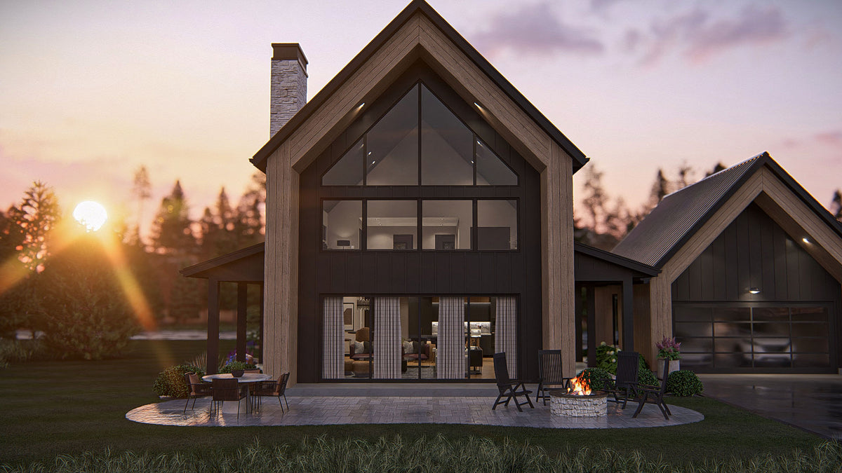 G7889-A Scandinavian Barndominium House, 3 Bedrooms, 2.5 Bathrooms | Hazelwood 30589 Exterior-2
