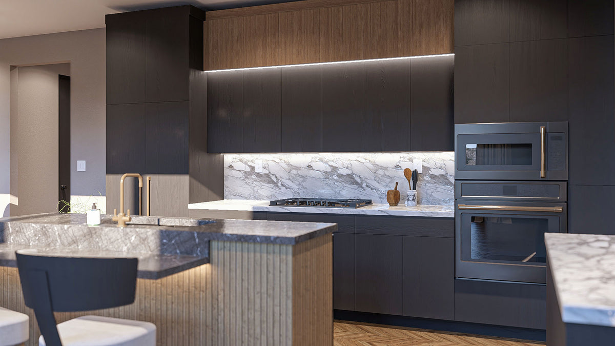 G7889-A Scandinavian Barndominium House Kitchen, 3 Bedrooms, 2.5 Bathrooms | Hazelwood 30589 