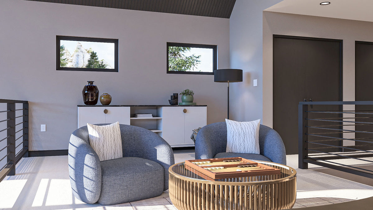 G7889-A Scandinavian Barndominium House Loft, 3 Bedrooms, 2.5 Bathrooms | Hazelwood 30589 