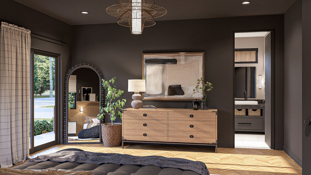 G7889-A Scandinavian Barndominium House Master Bedroom, 3 Bedrooms, 2.5 Bathrooms | Hazelwood 30589 