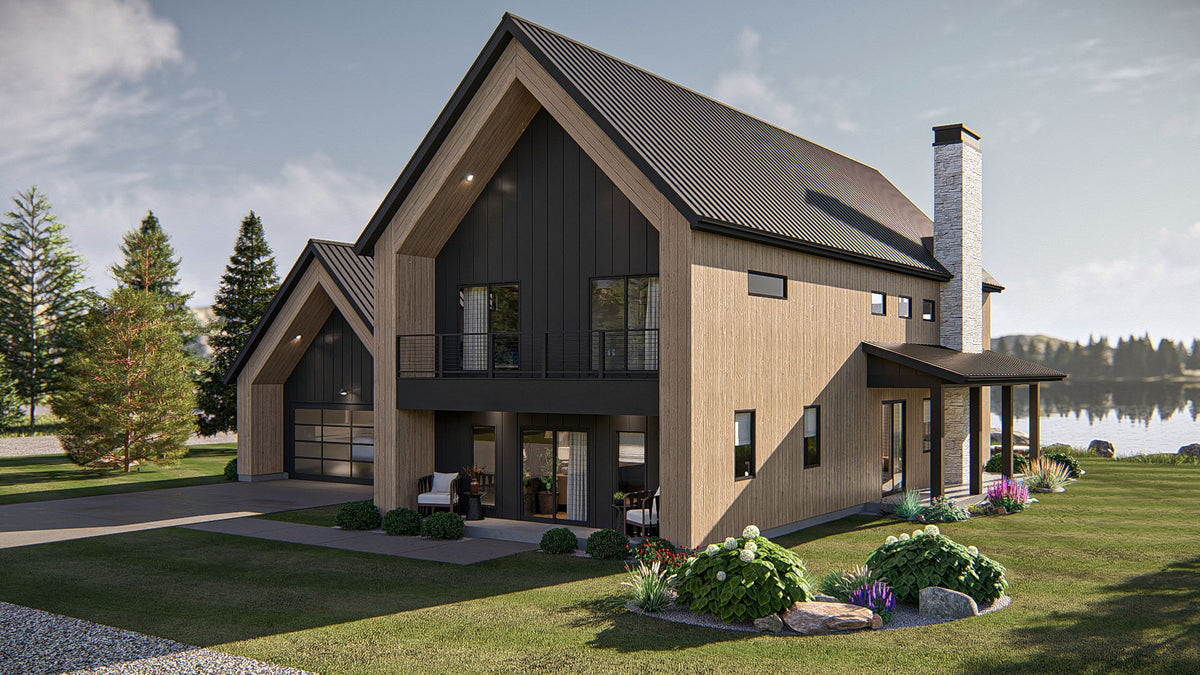 G7889-A Scandinavian Barndominium House, 3 Bedrooms, 2.5 Bathrooms | Hazelwood 30589 Exterior-4