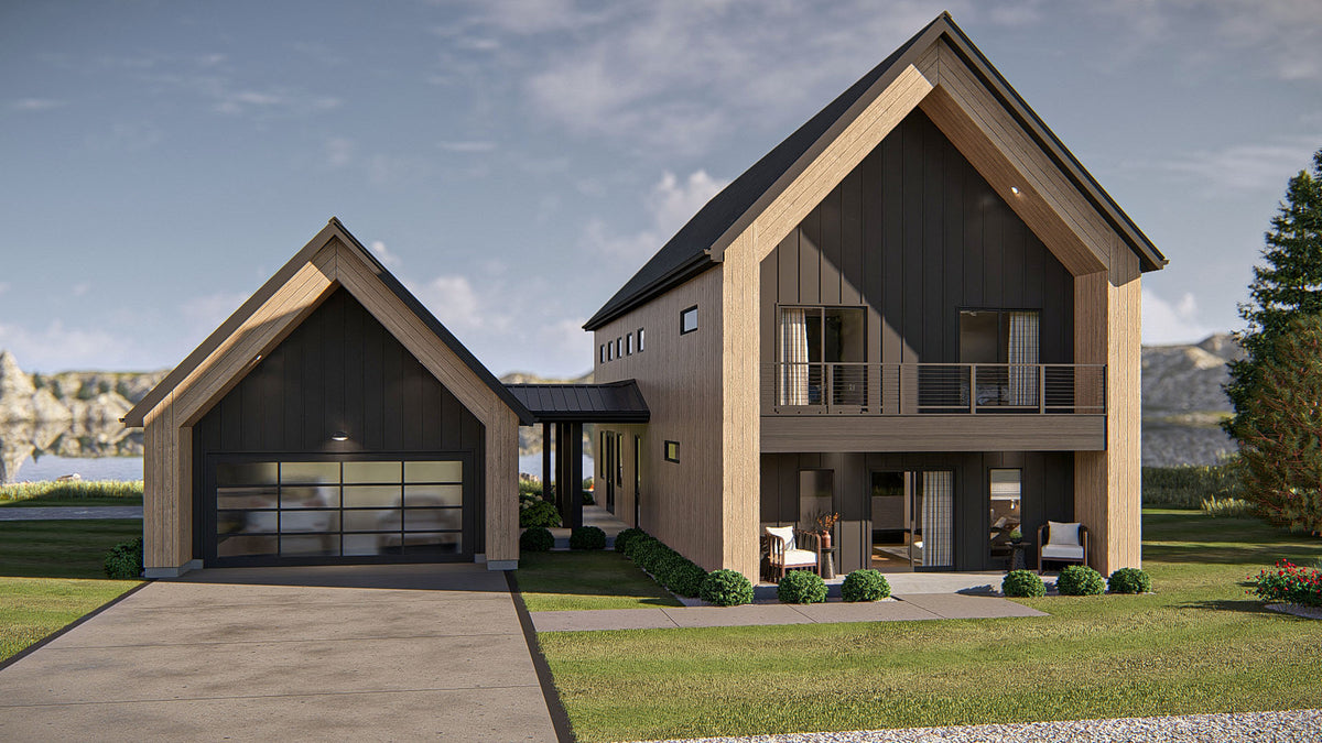 G7889-A Scandinavian Barndominium House, 3 Bedrooms, 2.5 Bathrooms | Hazelwood 30589 Exterior-5