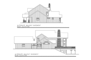 AM7071-A Craftsman House Walkout Basement Right and Rear Elevation, 3 Bedrooms, 2.5 Bathrooms | Stratford House Plan 