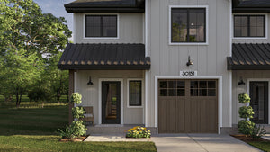 G7877-A Modern Farmhouse Quadplex Porch, 3 Bedrooms, 2.5 Bathrooms per unit | Buttonwood 30629 