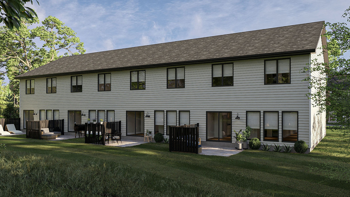 G7877-A Modern Farmhouse Quadplex, 3 Bedrooms, 2.5 Bathrooms per unit | Buttonwood 30629 Exterior-3