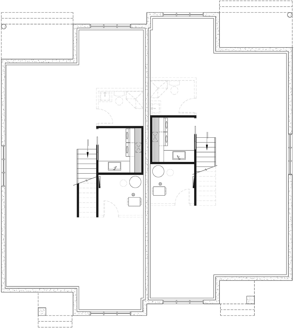 T8034-A Craftsman Duplex House Basement Stair Location Floor Plan, 4 Bedrooms, 4 Bathrooms | Ferguson 3067 