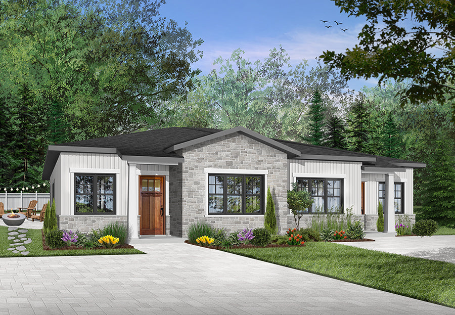 T8034-A Craftsman Duplex House, 4 Bedrooms, 4 Bathrooms | Ferguson 3067 Exterior-2