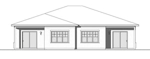 T8034-A Craftsman Duplex House, 4 Bedrooms, 4 Bathrooms | Ferguson 3067 Rear Elevation