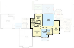 AJ7674-A French Country House Second Floor Plan, 4 Bedrooms, 3.5 Bathrooms | Plan 1010 