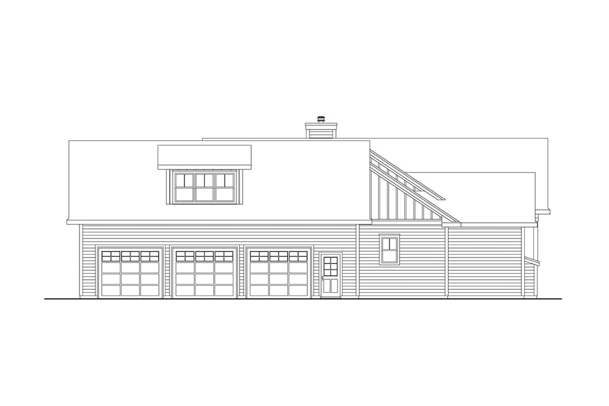 AM7668-A Craftsman House Right Elevation, 4 Bedrooms, 3 Bathrooms, 2 Half Bathrooms | Wintercreeper House Plan