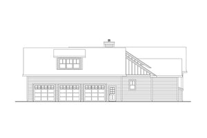 AM7668-A Craftsman House Right Elevation, 4 Bedrooms, 3 Bathrooms, 2 Half Bathrooms | Wintercreeper House Plan