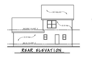 AB7946-A Traditional House, 3 Bedrooms, 2.5 Bathrooms | Vera 31013 Rear Elevation