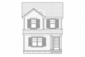 AB8292-A Traditional House, 3 Bedrooms, 2.5 Bathrooms | JoAnn House Plan Front Elevation