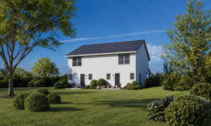 AB8294-A Traditional Duplex House, 6 Bedrooms, 4 Bathrooms, 2 Half Baths | JoAnn Twin House Plan Exterior-2