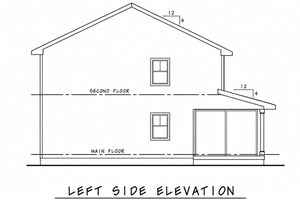 AB8294-A Traditional Duplex House, 6 Bedrooms, 4 Bathrooms, 2 Half Baths | JoAnn Twin House Plan Left Elevation
