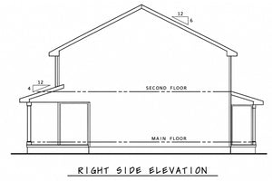 AB8294-A Traditional Duplex House, 6 Bedrooms, 4 Bathrooms, 2 Half Baths | JoAnn Twin House Plan Right Elevation