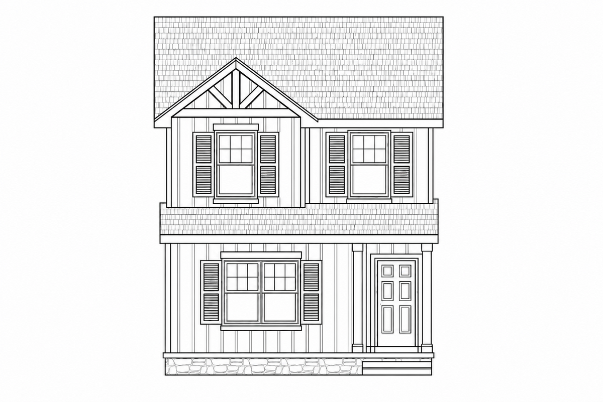 AB8298-A Modern Farmhouse, 3 Bedrooms, 2.5 Bathrooms | Vera House Plan Front Elevation