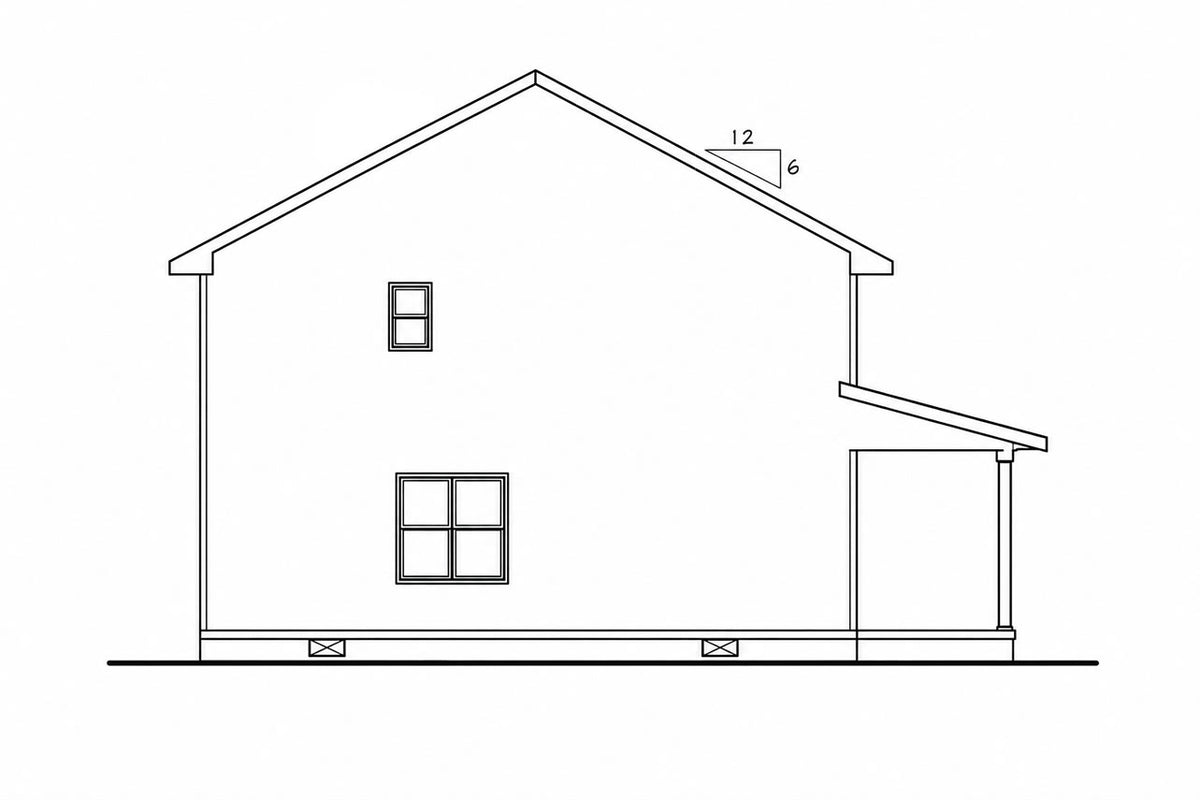 AB8298-A Modern Farmhouse, 3 Bedrooms, 2.5 Bathrooms | Vera House Plan Left Elevation