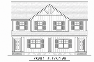 AB8300-A Modern Farmhouse Duplex House, 6 Bedrooms, 4 Bathrooms, 2 Half Bathrooms | Vera Twin House Plan Front Elevation