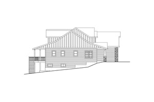 AM8118-A Farmhouse House, 5 Bedrooms, 3.5 Bathrooms | Foxboro 2 House Plan Left Elevation