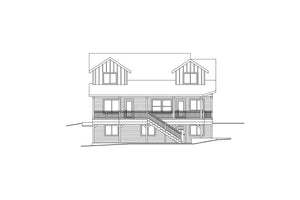 AM8118-A Farmhouse House, 5 Bedrooms, 3.5 Bathrooms | Foxboro 2 House Plan Rear Elevation