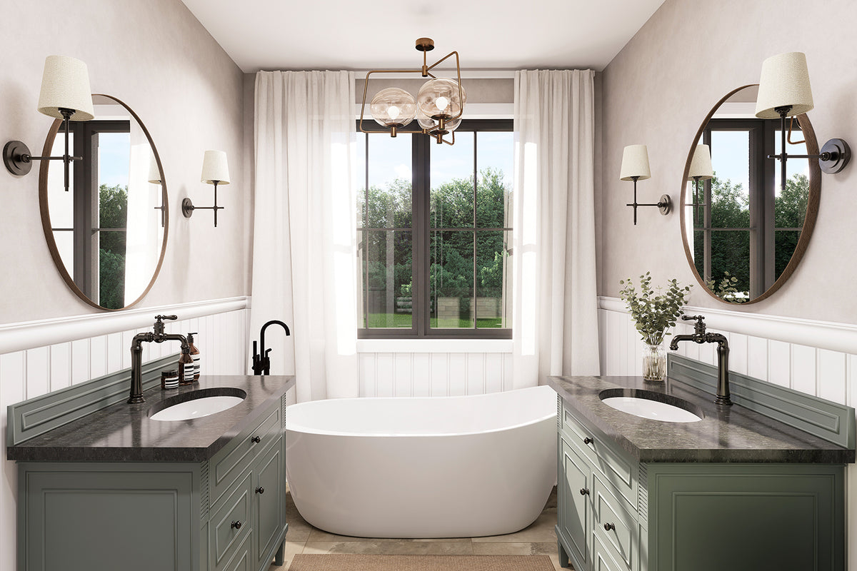 T8014-A Transitional House Master Bathroom, 1 to 3 Bedrooms, 1.5 to 2.5 Bathrooms | Hubert 3 