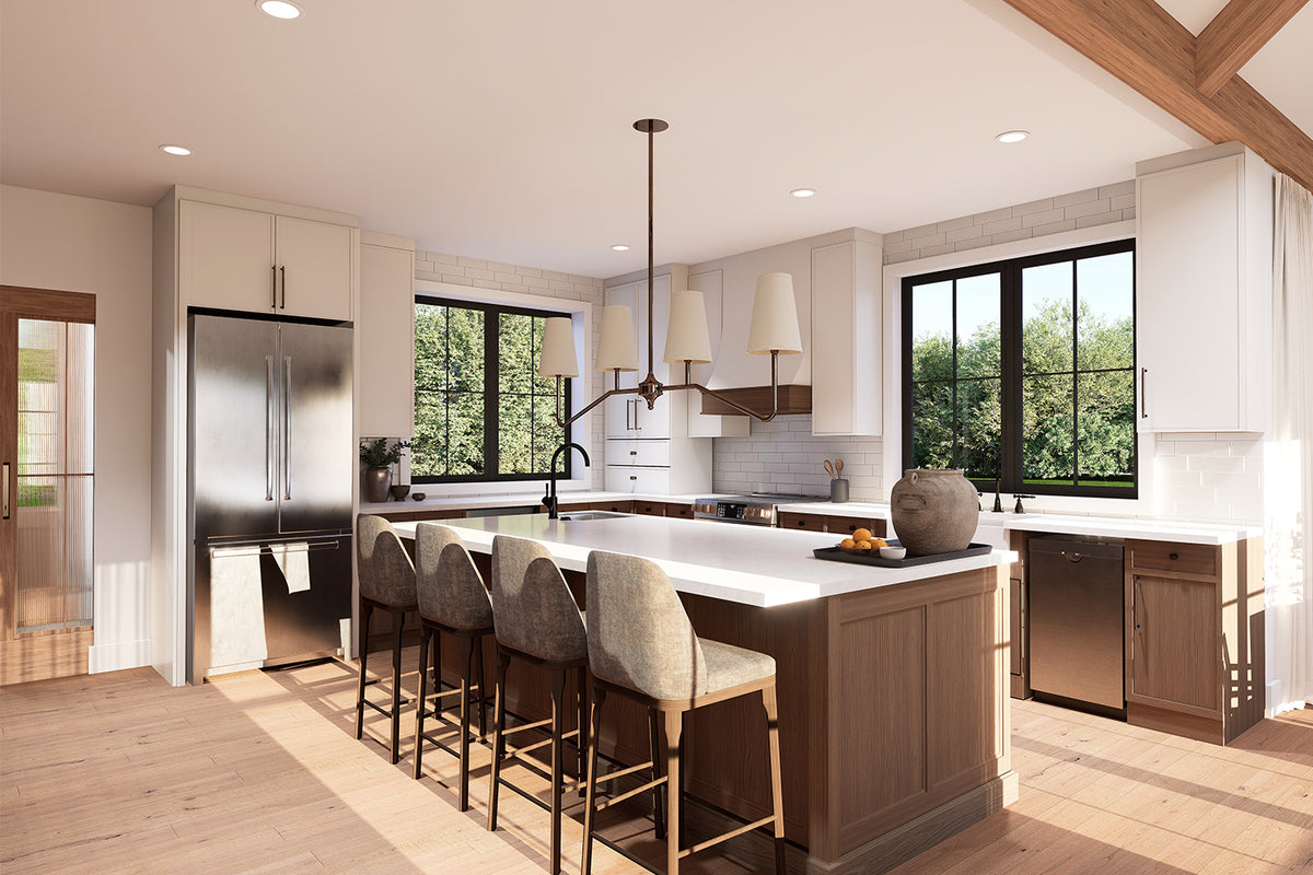 T8014-A Transitional House Kitchen, 1 to 3 Bedrooms, 1.5 to 2.5 Bathrooms | Hubert 3 