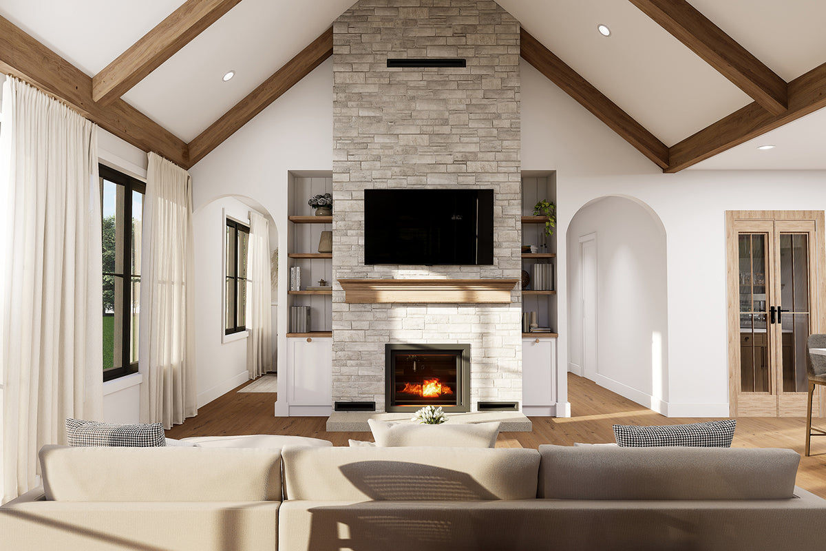 T8014-A Transitional House Living Room, 1 to 3 Bedrooms, 1.5 to 2.5 Bathrooms | Hubert 3 