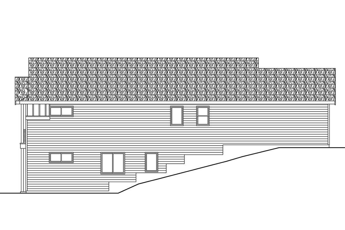 AM7936-A Cottage House, 3 Bedrooms, 2.5 Bathrooms | 31-437 Pinecrest Left Elevation