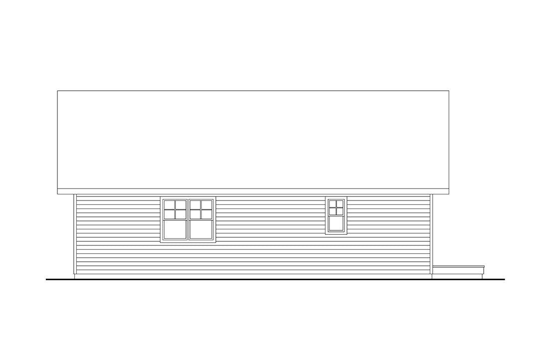 AM8120-A Farmhouse House, 2 Bedrooms, 1.5 Bathrooms | Laurel Creek House Plan Rear Elevation