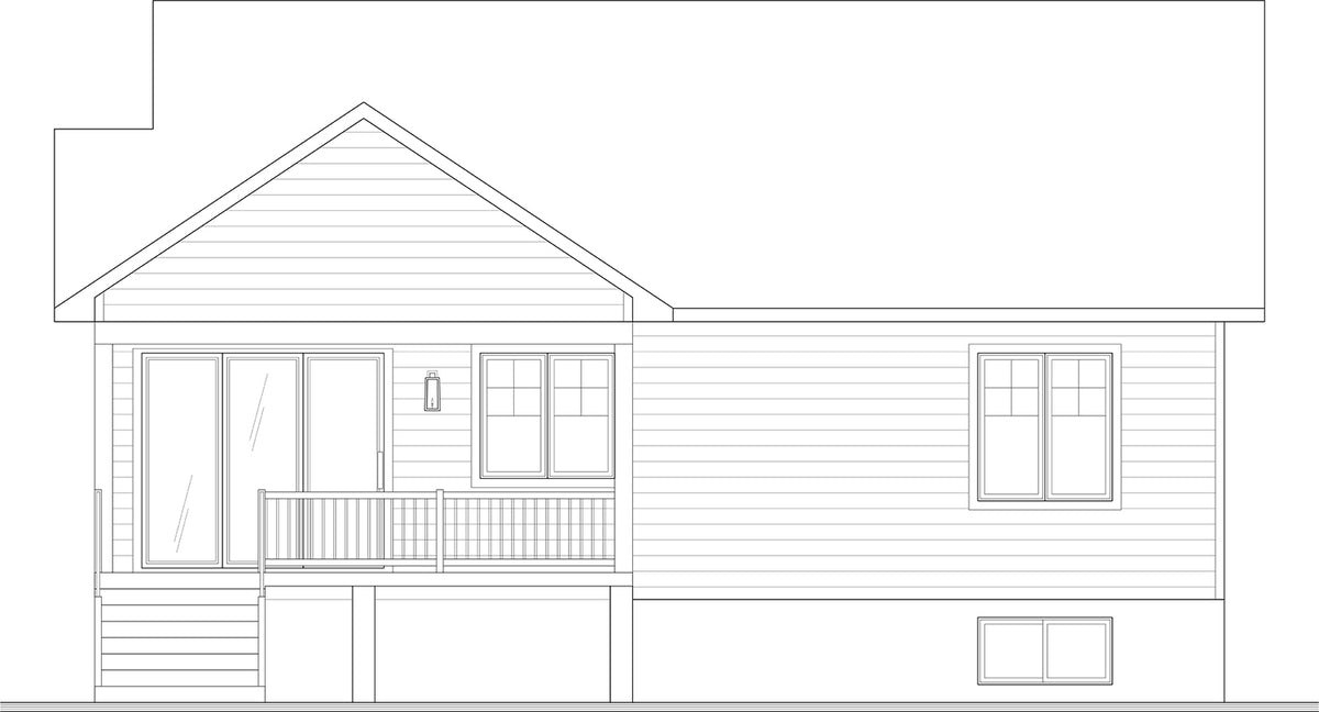 T8015-A Modern Farmhouse, 1 to 3 Bedrooms, 1 to 2 Bathrooms | Cedar Grove 2 Rear Elevation