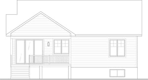 T8015-A Modern Farmhouse, 1 to 3 Bedrooms, 1 to 2 Bathrooms | Cedar Grove 2 Rear Elevation