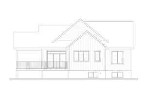 T8018-A Modern Farmhouse, 1 Bedroom, 1.5 Bathrooms | Chatelain Rear Elevation