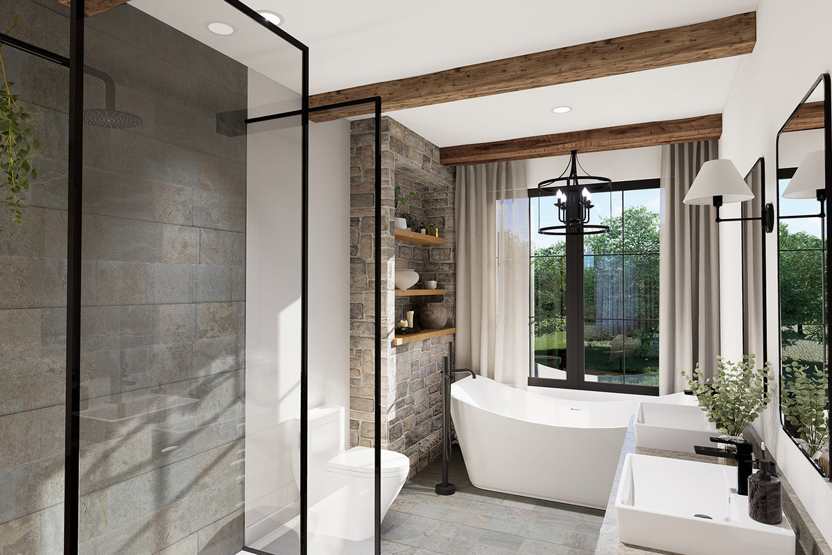 T8018-A Modern Farmhouse Bathroom, 1 Bedroom, 1.5 Bathrooms | Chatelain 