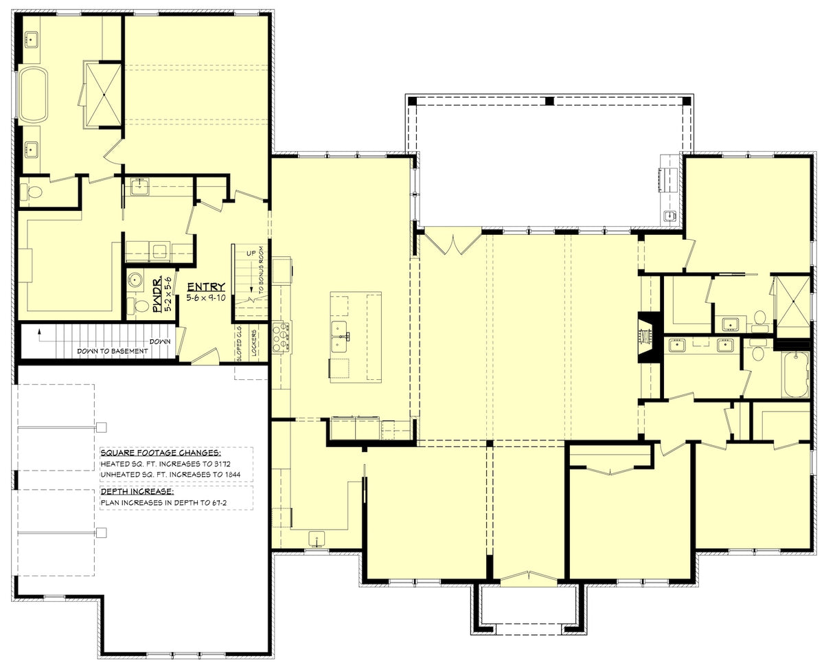 H7276-A Bolton House Basement Stair Location Floor Plan