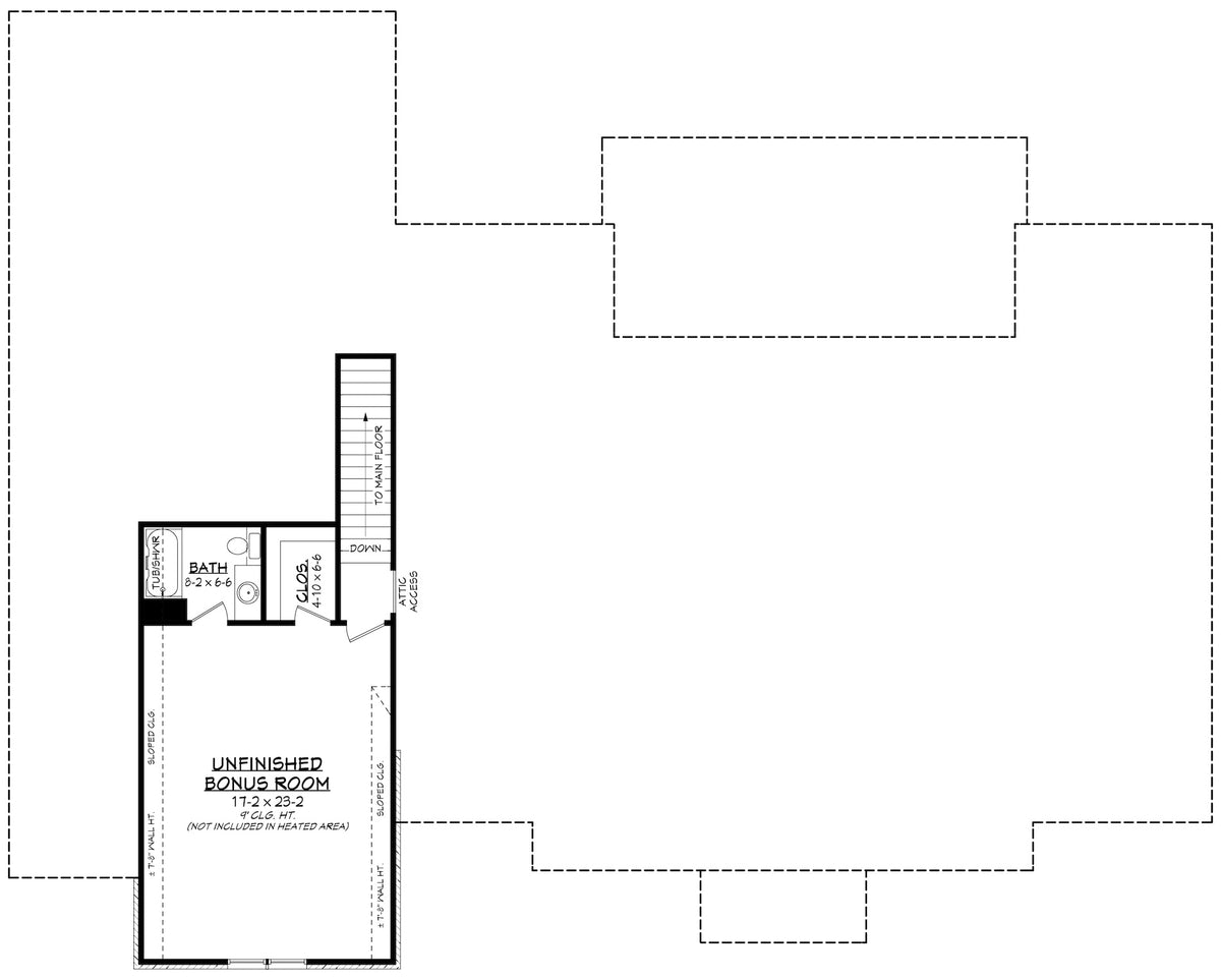 H7276-A Bolton House Bonus Room Floor Plan