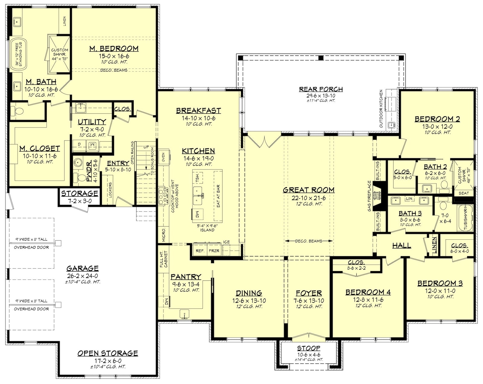 H7276-A Bolton House Plan 4 Beds 3.5 Baths