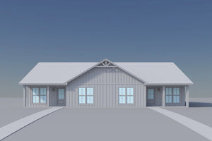 H8220-A Traditional Duplex House, 8 Bedrooms, 6 Bathrooms | Ashton Hollow Duplex House Plan Grayscale 1