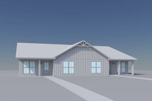 H8220-A Traditional Duplex House, 8 Bedrooms, 6 Bathrooms | Ashton Hollow Duplex House Plan Grayscale 2