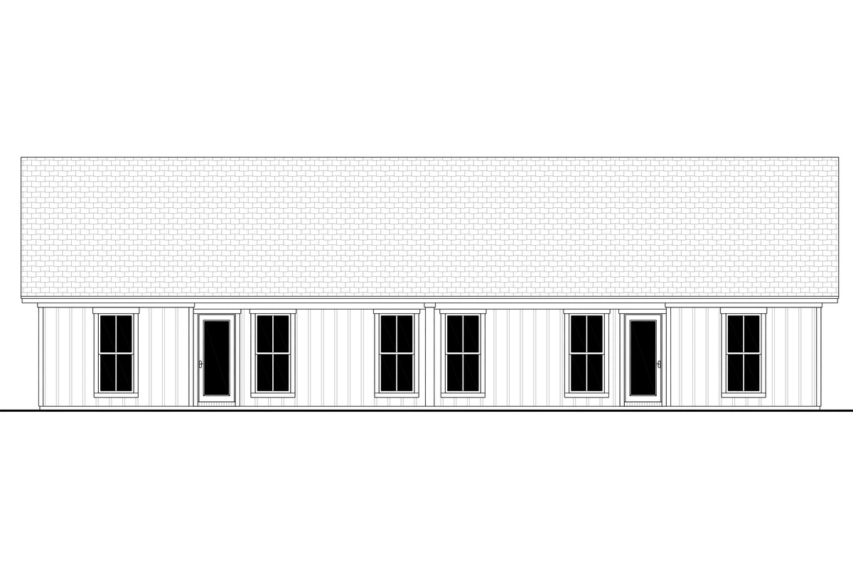 H8220-A Traditional Duplex House, 8 Bedrooms, 6 Bathrooms | Ashton Hollow Duplex House Plan Rear CAD