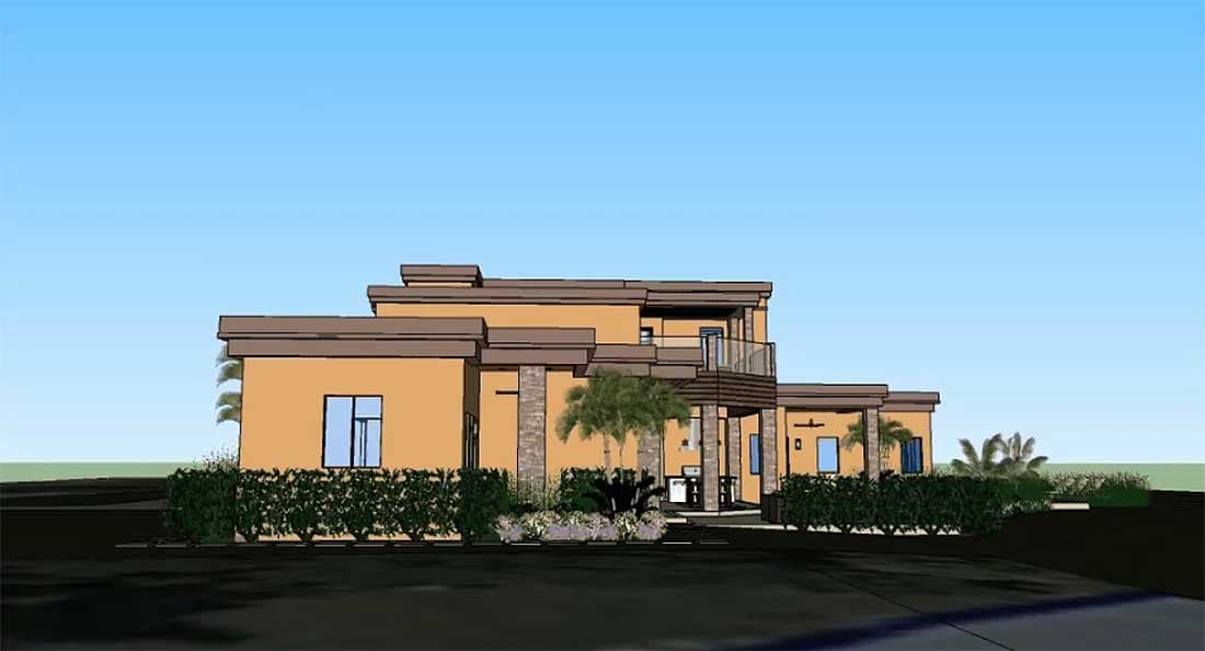 Luxury 4-Bedroom House Plan with Lanai, Elevator & Balcony