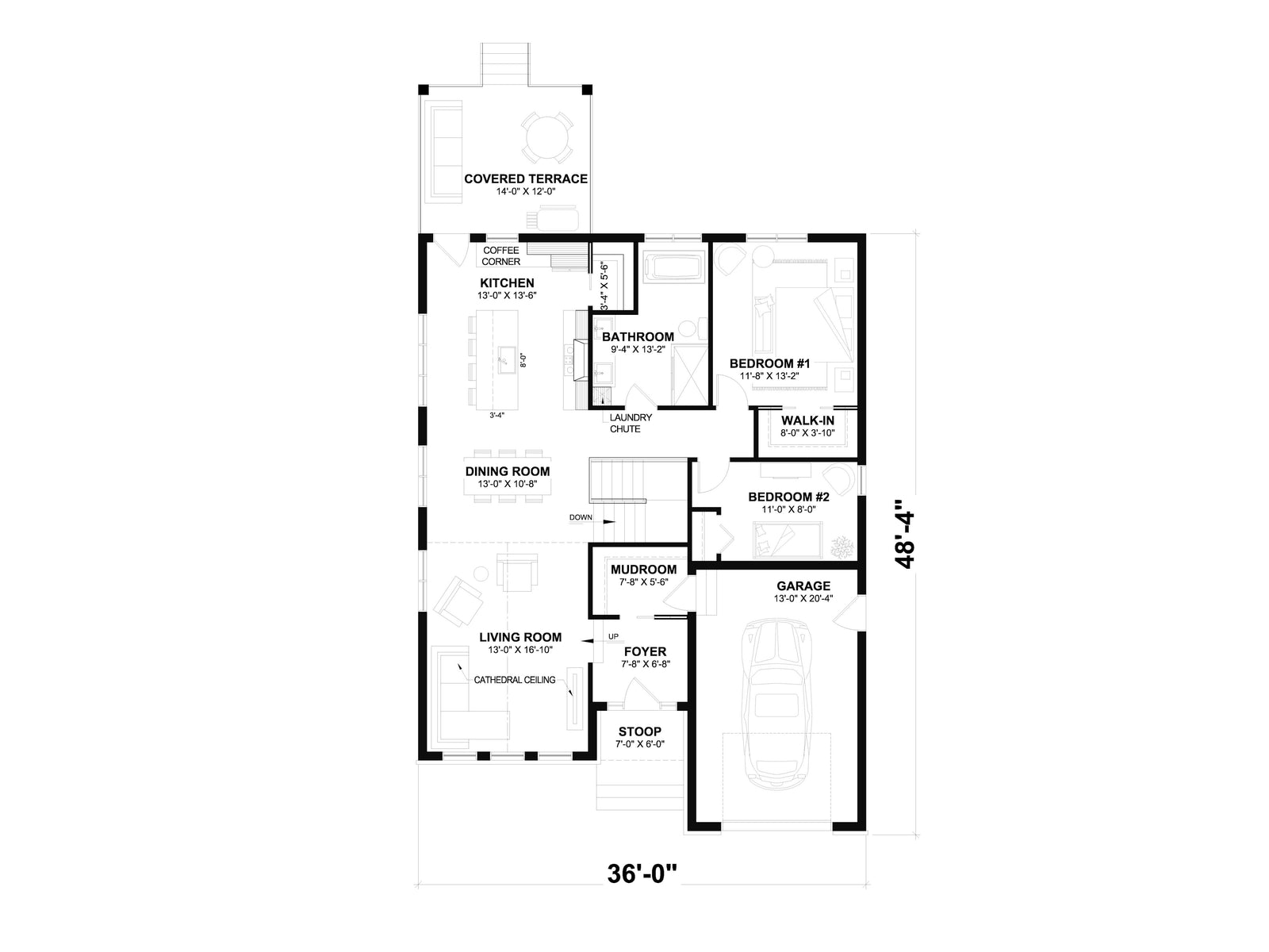 T8033-A Cape Cod House, 2 Bedrooms, 1 Bathroom | Stacy 3211 Exterior