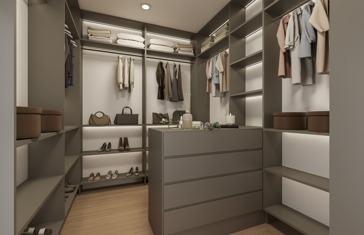 H7570-A Transitional House Master's Closet, 4 Bedrooms, 3.5 Bathrooms | Laurelstone House