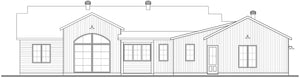 T8019-A Ranch House, 3 Bedrooms, 2 Bathrooms | Andrews 2 Rear Elevation