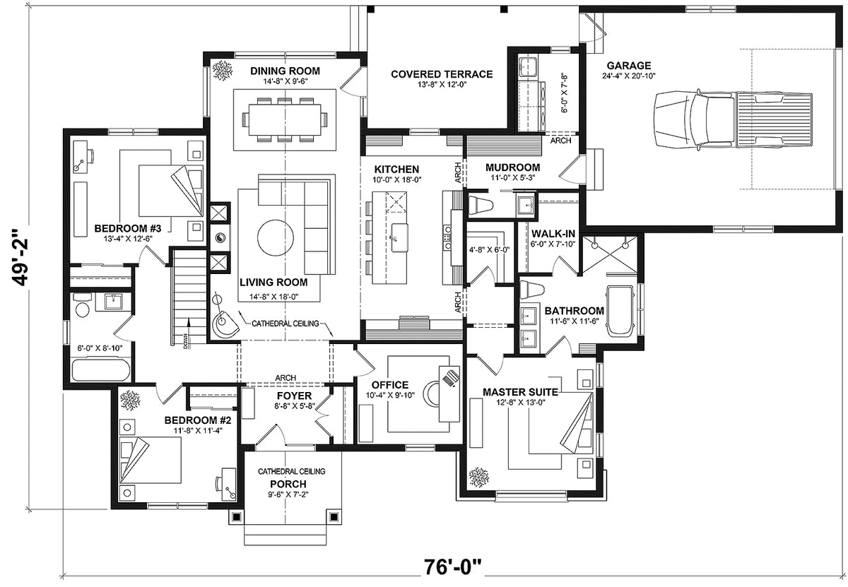 T3190-A Andrews House Basement Floor Plan