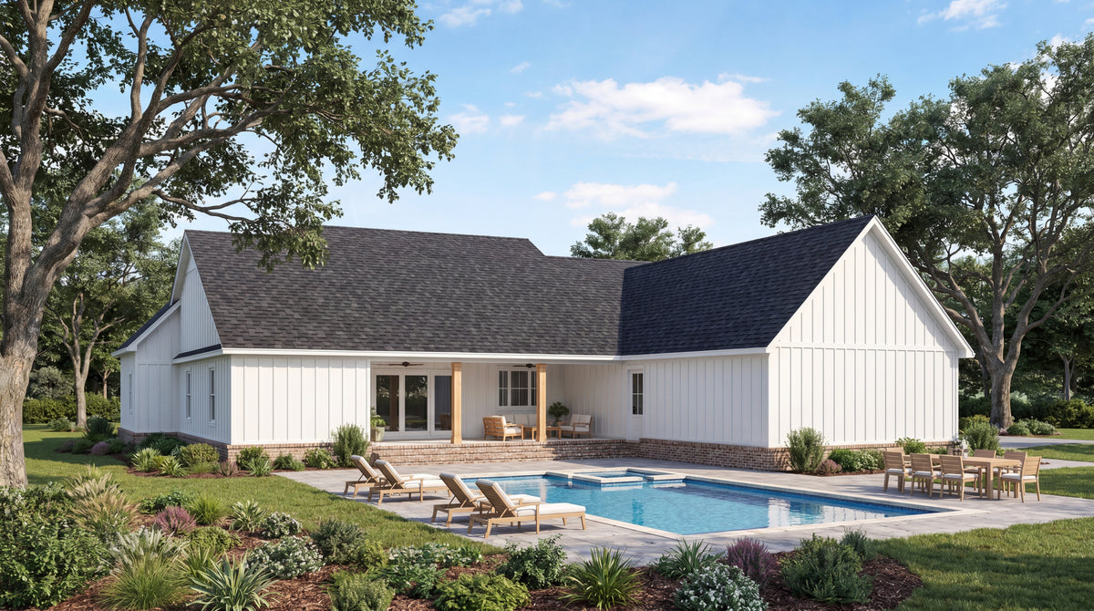 C8373-A Modern Farmhouse, 4 Bedrooms, 3.5 bathrooms | Cypress Ridge House Plan Exterior-2